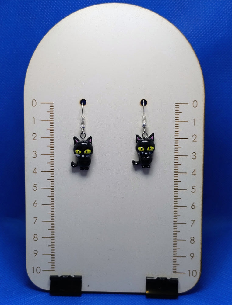 GATO 3D PLANO RESINA NEGRO