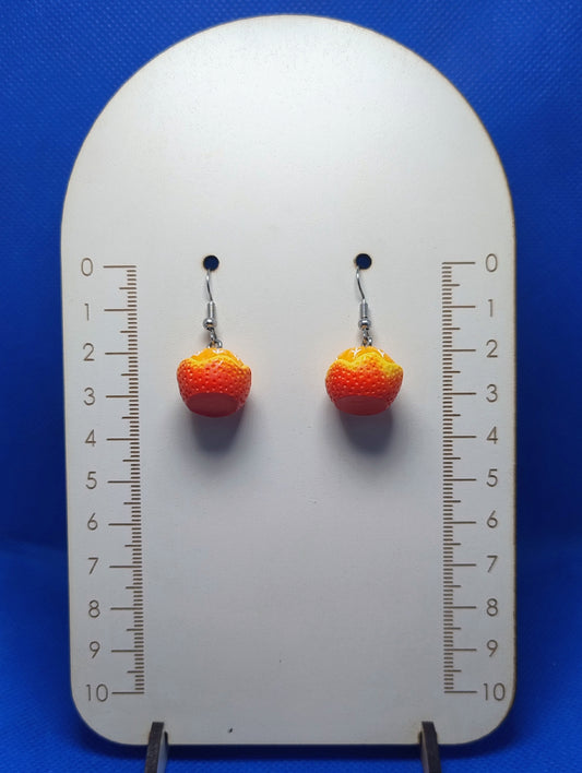 NARANJA MEDIO PELADA, REALISTA 3D, RESINA, GANCHOS FANTASÍA PLATEADO